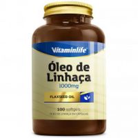foto de Óleo de Linhaça Flaxseed Oil Vitamin Life 1000mg 100 Cáps